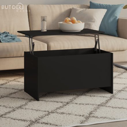 vidaXL fekete szerelt fa dohányzóasztal 102 x 55,5 x 52,5 cm