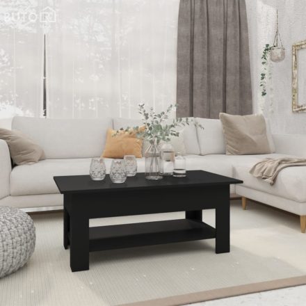 vidaXL fekete szerelt fa dohányzóasztal 102 x 55 x 42 cm