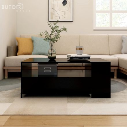 vidaXL fekete szerelt fa dohányzóasztal 102 x 55 x 42 cm