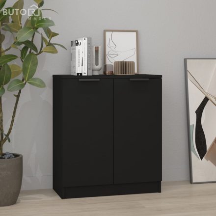 vidaXL fekete szerelt fa tálalóasztal 60 x 30 x 70 cm