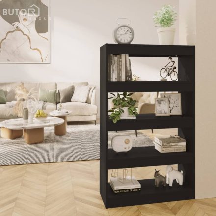 vidaXL fekete szerelt fa könyvszekrény/térelválasztó 80x30x135 cm