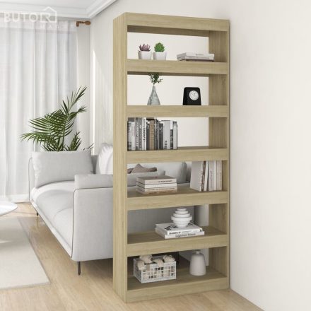 vidaXL sonoma tölgy szerelt fa könyvszekrény/térelválasztó 80x30x198cm