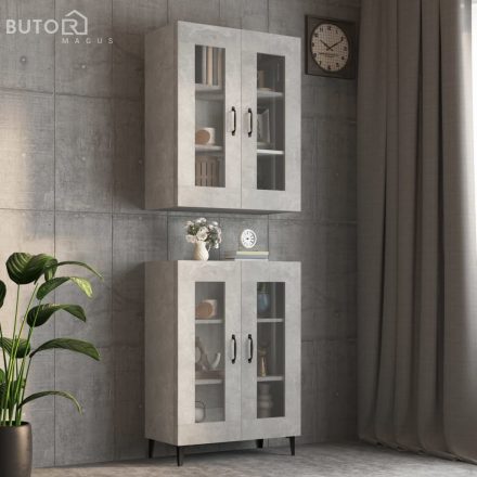 vidaXL betonszürke függő faliszekrény 69,5 x 34 x 90 cm