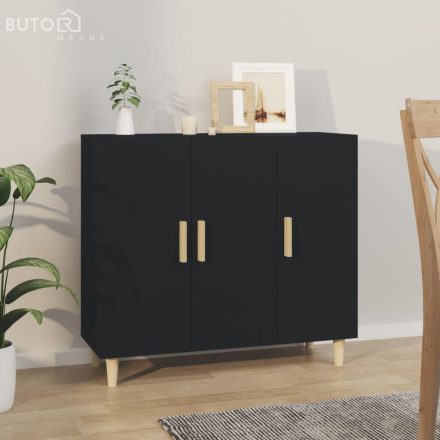vidaXL fekete szerelt fa tálalószekrény 90 x 34 x 80 cm