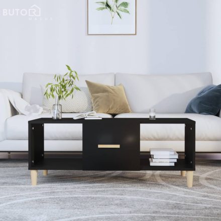 vidaXL fekete szerelt fa dohányzóasztal 102 x 50 x 40 cm