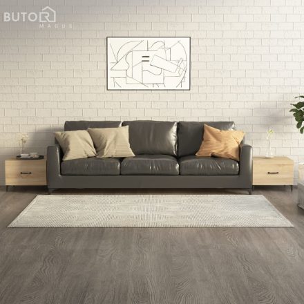 vidaXL 2 db sonoma tölgy színű dohányzóasztal fémlábakkal 50x50x40 cm