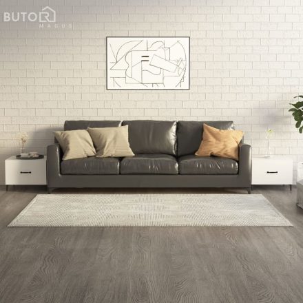 vidaXL 2 db magasfényű fehér dohányzóasztal fémlábakkal 50x50x40 cm