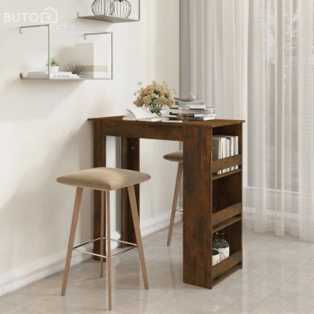 vidaXL füstös tölgy színű bárasztal tárolópolccal 102 x 50 x 103,5 cm