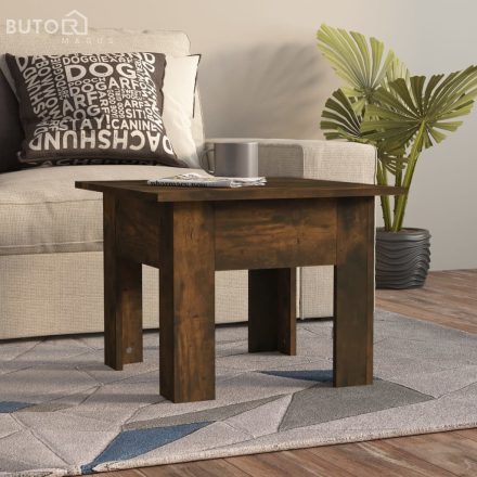 vidaXL füstös tölgy színű szerelt fa dohányzóasztal 55 x 55 x 42 cm