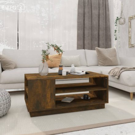 vidaXL füstös tölgy színű szerelt fa dohányzóasztal 102x55x43 cm