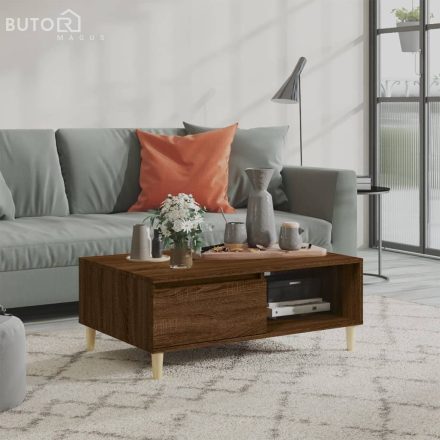 vidaXL barna tölgyszínű szerelt fa dohányzóasztal 90 x 60 x 35 cm