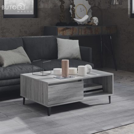 vidaXL szürke sonoma szerelt fa dohányzóasztal 90 x 60 x 35 cm