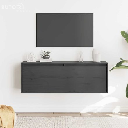 vidaXL szürke tömör fenyőfa faliszekrény 100 x 30 x 35 cm