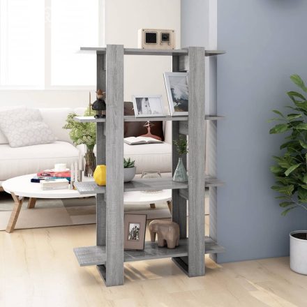 vidaXL szürke sonoma színű térelválasztó könyvszekrény 80x30x123,5 cm