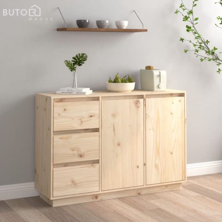 vidaXL tömör fenyőfa tálalószekrény 111 x 34 x 75 cm