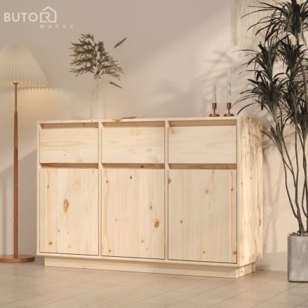 vidaXL tömör fenyőfa tálalószekrény 110 x 34 x 75 cm
