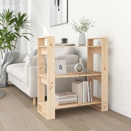 vidaXL tömör fenyőfa könyvszekrény/térelválasztó 80x35x91 cm