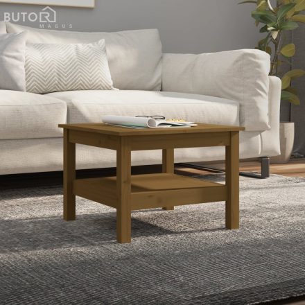 vidaXL mézbarna tömör fenyőfa dohányzóasztal 55 x 55 x 40 cm