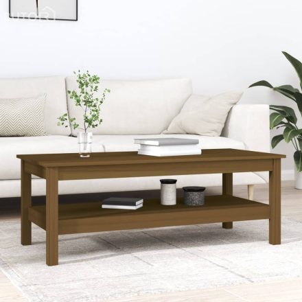 vidaXL mézbarna tömör fenyőfa dohányzóasztal 110 x 50 x 40 cm
