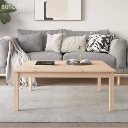 vidaXL tömör fenyőfa dohányzóasztal 100 x 100 x 40 cm