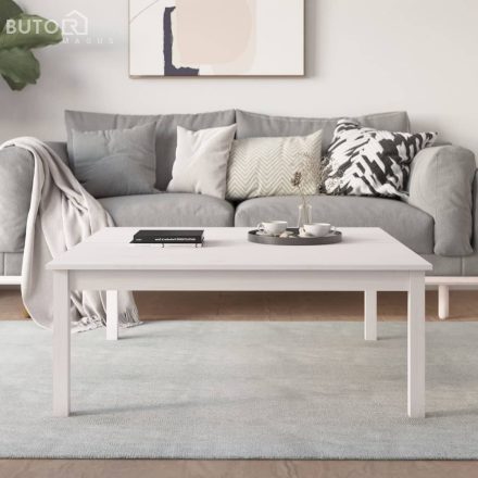 vidaXL fehér tömör fenyőfa dohányzóasztal 100 x 100 x 40 cm