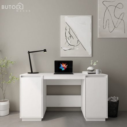vidaXL fehér tömör fenyőfa íróasztal 140 x 50 x 75 cm