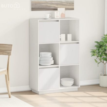 vidaXL fehér tömör fenyőfa magasszekrény 74x35x117 cm