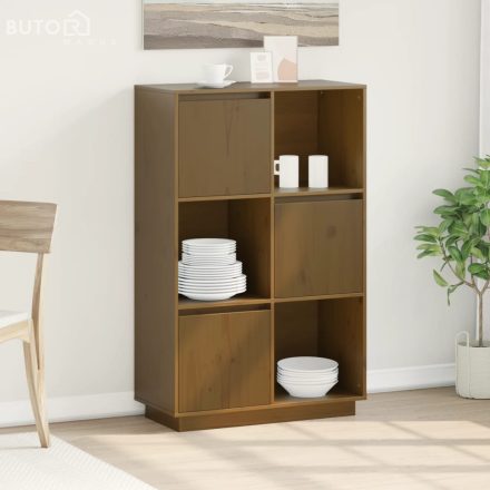 vidaXL mézbarna tömör fenyőfa magasszekrény 74x35x117 cm