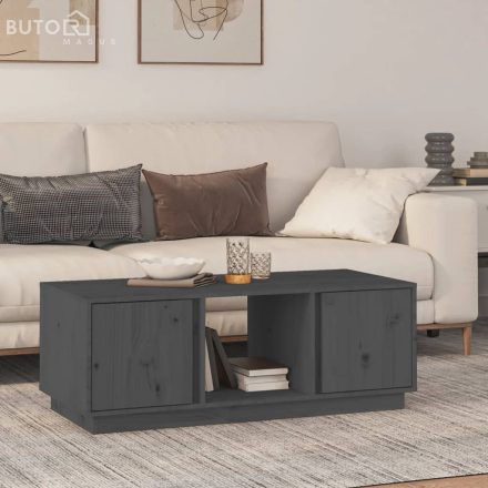 vidaXL szürke tömör fenyőfa dohányzóasztal 110x50x40 cm