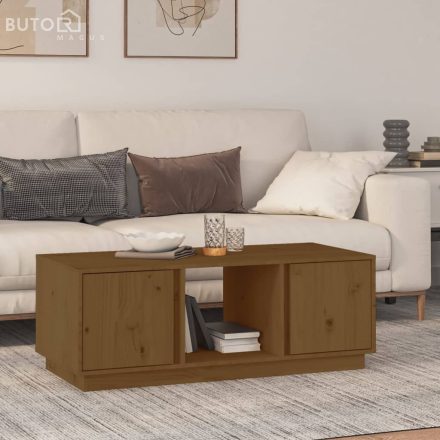 vidaXL mézbarna tömör fenyőfa dohányzóasztal 110 x 50 x 40 cm