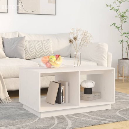 vidaXL fehér tömör fenyőfa dohányzóasztal 80 x 50 x 40 cm
