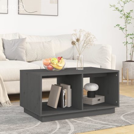vidaXL szürke tömör fenyőfa dohányzóasztal 80 x 50 x 40 cm
