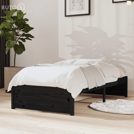vidaXL Small Single fekete tömör fa ágykeret 75 x 190 cm