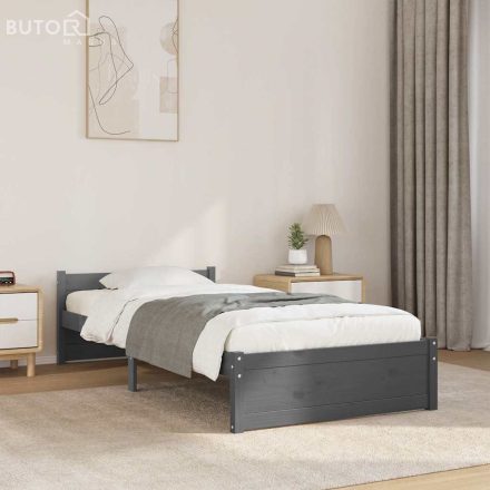vidaXL Small Single szürke tömör fa ágykeret 75 x 190 cm