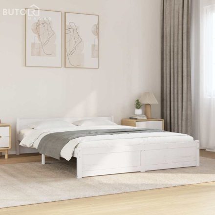 vidaXL King Size fehér tömör fa ágykeret 150 x 200 cm