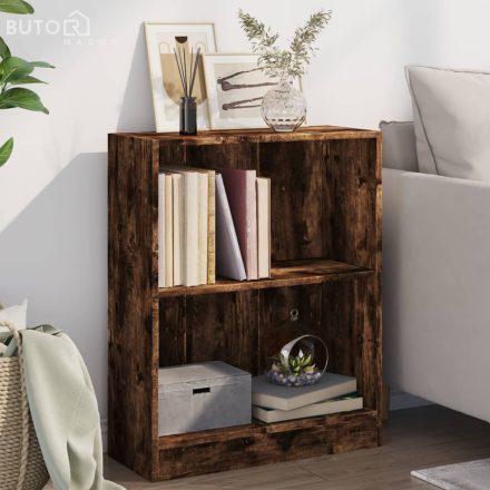 vidaXL füstös tölgy színű szerelt fa könyvespolc 60 x 24 x 76 cm
