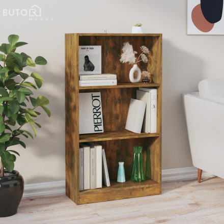 vidaXL füstös tölgy színű szerelt fa könyvszekrény 60 x 24 x 109 cm