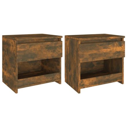 vidaXL 2 db füstös tölgy színű szerelt fa éjjeliszekrény 40x30x39 cm