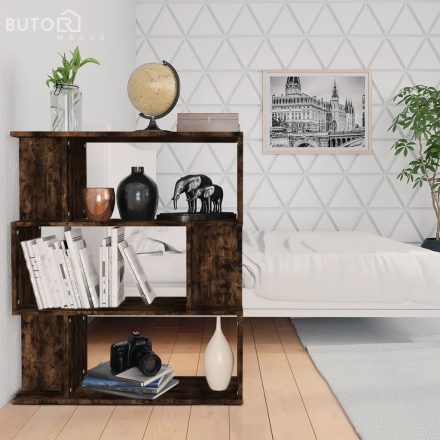 vidaXL füstös tölgy színű fa könyvszekrény/térelválasztó 80x24x96 cm