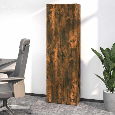 vidaXL füstös tölgy színű szerelt fa irodaszekrény 60 x 32 x 190 cm