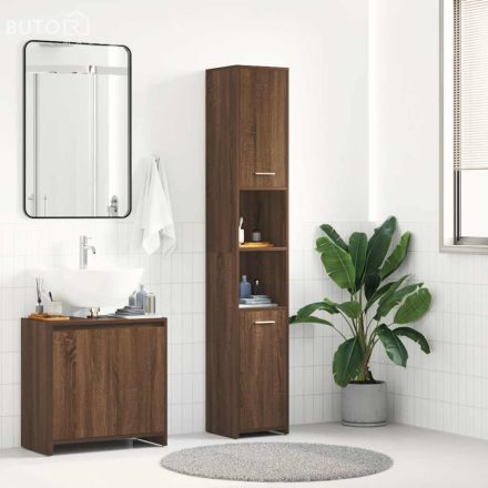 vidaXL barna tölgyszínű szerelt fa fürdőszobaszekrény 30x30x183,5 cm