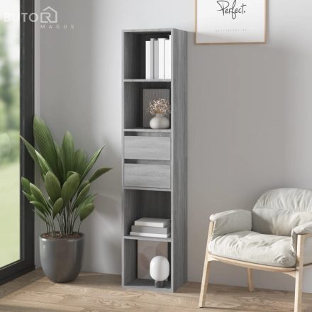 vidaXL szürke sonoma színű szerelt fa könyvszekrény 36 x 30 x 171 cm