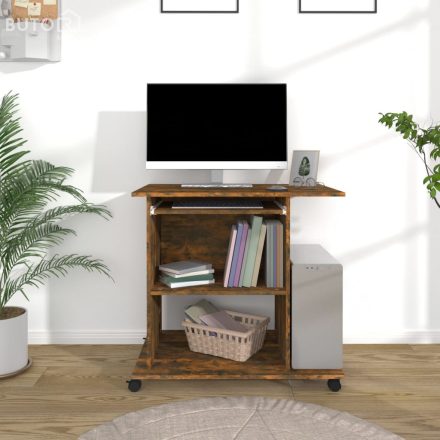vidaXL füstös tölgy színű szerelt fa számítógépasztal 80 x 50 x 75 cm