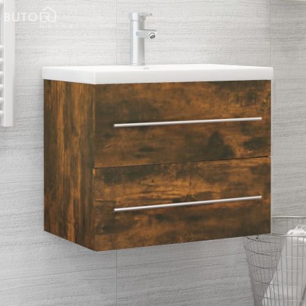 vidaXL füstös tölgy színű szerelt fa mosdószekrény 60 x 38,5 x 48 cm