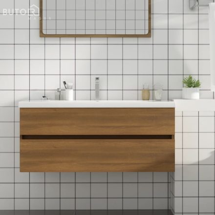 vidaXL barna tölgyszínű szerelt fa mosdószekrény 100 x 38,5 x 45 cm