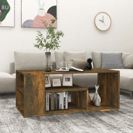 vidaXL füstös tölgy színű fatermék dohányzóasztal 100 x 50 x 40 cm