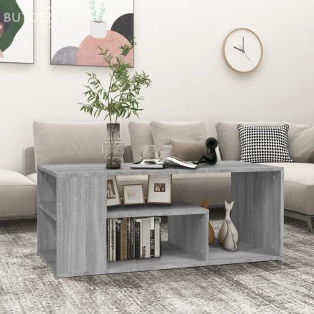 vidaXL szürke sonoma szerelt fa dohányzóasztal 100 x 50 x 40 cm