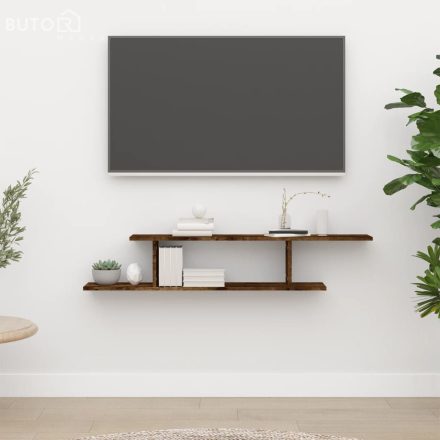 vidaXL füstös tölgy színű szerelt fa fali TV-polc 125 x 18 x 23 cm