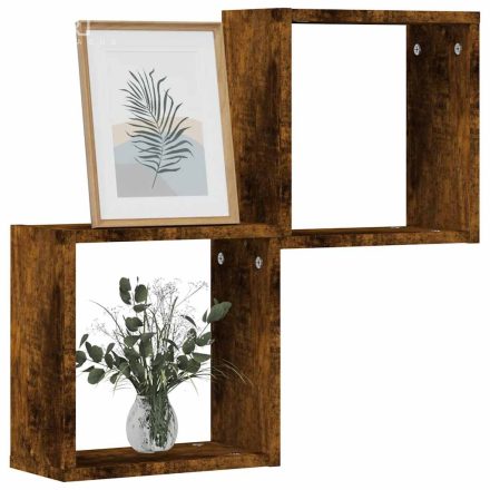 vidaXL 2 db füstös tölgy színű fali kockapolc 30 x 15 x 30 cm