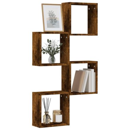 vidaXL 4 db füstös tölgy színű fali kockapolc 30 x 15 x 30 cm